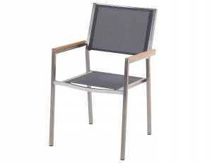 Beliani Zestaw ogrodowy dla 4 osób MALETTO/GROSSETO Metal Efekt marmuru Szary/ beżowy 8