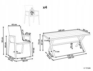 Beliani Zestaw ogrodowy dla 4 osób TIANO Metal Szary 3