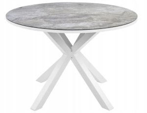 Beliani Zestaw ogrodowy dla 4 osób MALETTO/GROSSETO Metal Efekt marmuru Szary 5