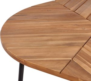 Beliani Stół ogrodowy akacjowy 103 x 106 cm jasne drewno VARENNA 6