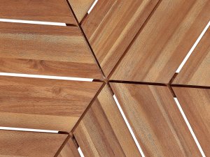 Beliani Stół ogrodowy akacjowy 103 x 106 cm jasne drewno VARENNA 8