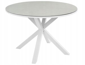 Beliani Zestaw ogrodowy dla 4 osób MALETTO/GROSSETO Metal Efekt marmuru Biały/ beżowy 4