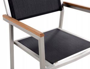 Beliani Zestaw ogrodowy dla 4 osób MALETTO/GROSSETO Metal Efekt marmuru Szary 13