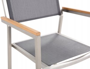 Beliani Zestaw ogrodowy dla 4 osób MALETTO/GROSSETO Metal Efekt marmuru Szary/ czarny 9