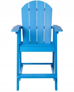 Beliani Krzesło barowe ogrodowe ADIRONDACK Materiał syntetyczny Niebieski 4