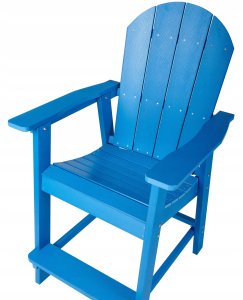 Beliani Krzesło barowe ogrodowe ADIRONDACK Materiał syntetyczny Niebieski 6