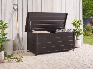 Skrzynia ogrodowa Beliani Skrzynia ogrodowa CAMPALTO Metal 113 cm 50 cm Ciemnobrązowy 2
