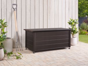 Skrzynia ogrodowa Beliani Skrzynia ogrodowa CAMPALTO Metal 113 cm 50 cm Ciemnobrązowy 4