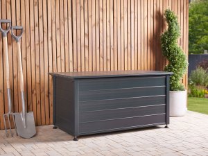 Skrzynia ogrodowa Beliani Skrzynia ogrodowa CAMPALTO Metal 123 cm 60 cm Ciemnoszary 2