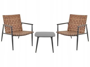 Beliani Zestaw mebli balkonowych ZIRIA Technorattan Brązowy 13