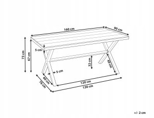 Beliani Stół ogrodowy 160 x 90 cm beżowoszary TIANO 3
