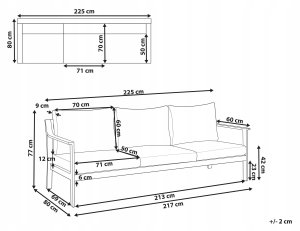 Beliani Sofa ogrodowa dla 3 osób KIATO Metal Ciemnoszary 3