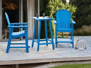 Beliani Zestaw mebli balkonowych ADIRONDACK Niebieski 2
