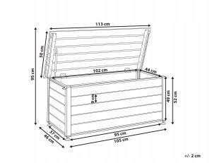Skrzynia ogrodowa Beliani Skrzynia ogrodowa CAMPALTO Metal 113 cm 50 cm Ciemnoszary 3