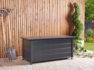 Skrzynia ogrodowa Beliani Skrzynia ogrodowa CAMPALTO Metal 113 cm 50 cm Ciemnoszary 4