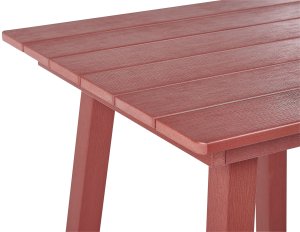 Beliani Stół ogrodowy 59 x 59 cm czerwony ADIRONDACK 4