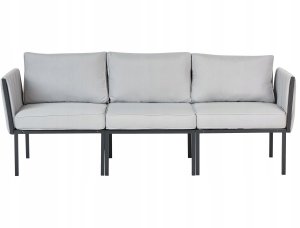 Beliani Zestaw ogrodowy ze stolikiem dla 5 osób SKALA Metal Jasnoszary 11