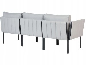 Beliani Zestaw ogrodowy ze stolikiem dla 5 osób SKALA Metal Jasnoszary 13