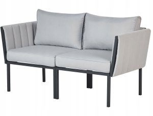 Beliani Zestaw ogrodowy ze stolikiem dla 5 osób SKALA Metal Jasnoszary 15