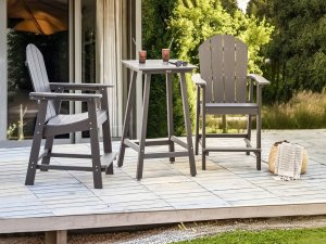 Beliani Stół ogrodowy 60 x 59 cm ciemnoszary ADIRONDACK 8