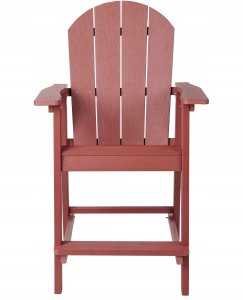 Beliani Krzesło barowe ogrodowe ADIRONDACK Czerwony 4