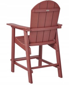 Beliani Krzesło barowe ogrodowe ADIRONDACK Czerwony 5