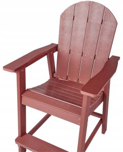 Beliani Krzesło barowe ogrodowe ADIRONDACK Czerwony 6