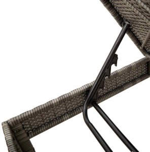 vidaXL Leżak z poduszką Szary 55x200x44cm Polirattan 9