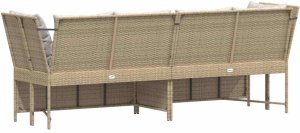 vidaXL Sofa ogrodowa z poduszkami beżowy polirattan 6