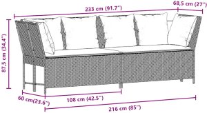 vidaXL Sofa ogrodowa z poduszkami beżowy polirattan 9