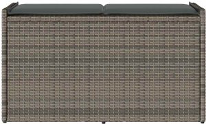 vidaXL Ławka ogrodowa ze schowkiem i poduszką Szara 100 cm Polirattan 4