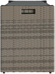 vidaXL Ławka ogrodowa ze schowkiem i poduszką Szara 100 cm Polirattan 5