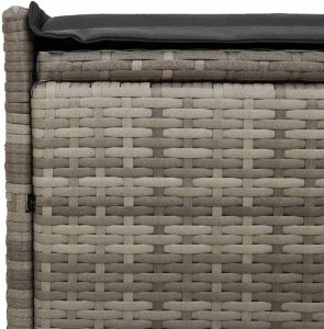 vidaXL Ławka ogrodowa ze schowkiem i poduszką Szara 100 cm Polirattan 8