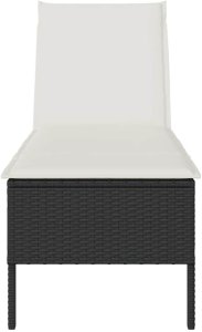 vidaXL Leżak z poduszką Czarny 55x200x44cm polirattan 5