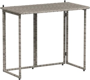 vidaXL Składany stół ogrodowy szary 90x51x75 cm polirattan 2