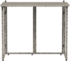 vidaXL Składany stół ogrodowy szary 90x51x75 cm polirattan 4