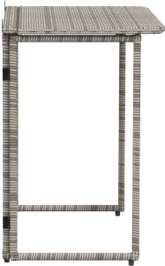 vidaXL Składany stół ogrodowy szary 90x51x75 cm polirattan 5