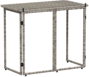 vidaXL Składany stół ogrodowy szary 90x51x75 cm polirattan 6