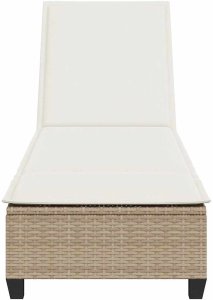 vidaXL Leżak z poduszkami beżowy 55x200x25,5cm polirattan 6
