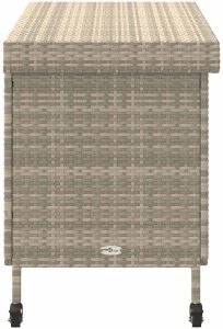 Skrzynia ogrodowa vidaXL Skrzynia ogrodowa z kółkami, szara, 110x55x73 cm, polirattan 5