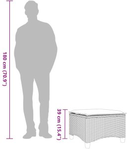 vidaXL Taborety ogrodowe z poduszkami 2 szt. Beżowe Polirattan 9