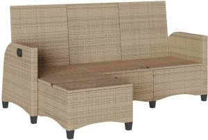 vidaXL Rozkładana Sofa Ogrodowa z Poduszkami w Kształcie Litery L 4