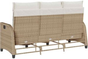 vidaXL Rozkładana Sofa Ogrodowa z Poduszkami w Kształcie Litery L 7