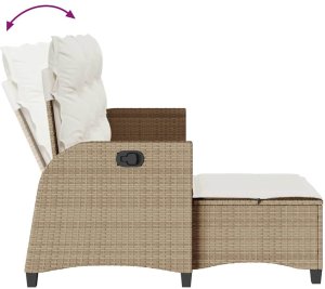 vidaXL Rozkładana Sofa Ogrodowa z Poduszkami w Kształcie Litery L 8