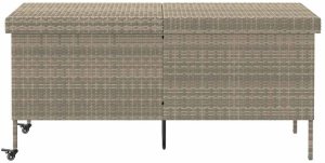 Skrzynia ogrodowa vidaXL Skrzynia ogrodowa z kółkami, szara, 160x55x75 cm, polirattan 3