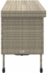 Skrzynia ogrodowa vidaXL Skrzynia ogrodowa z kółkami, szara, 160x55x75 cm, polirattan 5