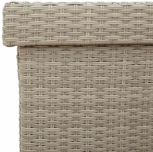 Skrzynia ogrodowa vidaXL Skrzynia ogrodowa z kółkami, szara, 160x55x75 cm, polirattan 10