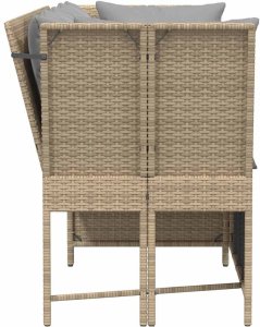 vidaXL Sofa ogrodowa z poduszkami beżowy polirattan 5