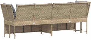 vidaXL Sofa ogrodowa z poduszkami beżowy polirattan 6