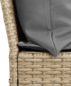 vidaXL Sofa ogrodowa z poduszkami beżowy polirattan 7